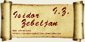 Isidor Žebeljan vizit kartica